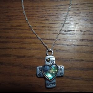 New .925 sterling silver abalone necklace